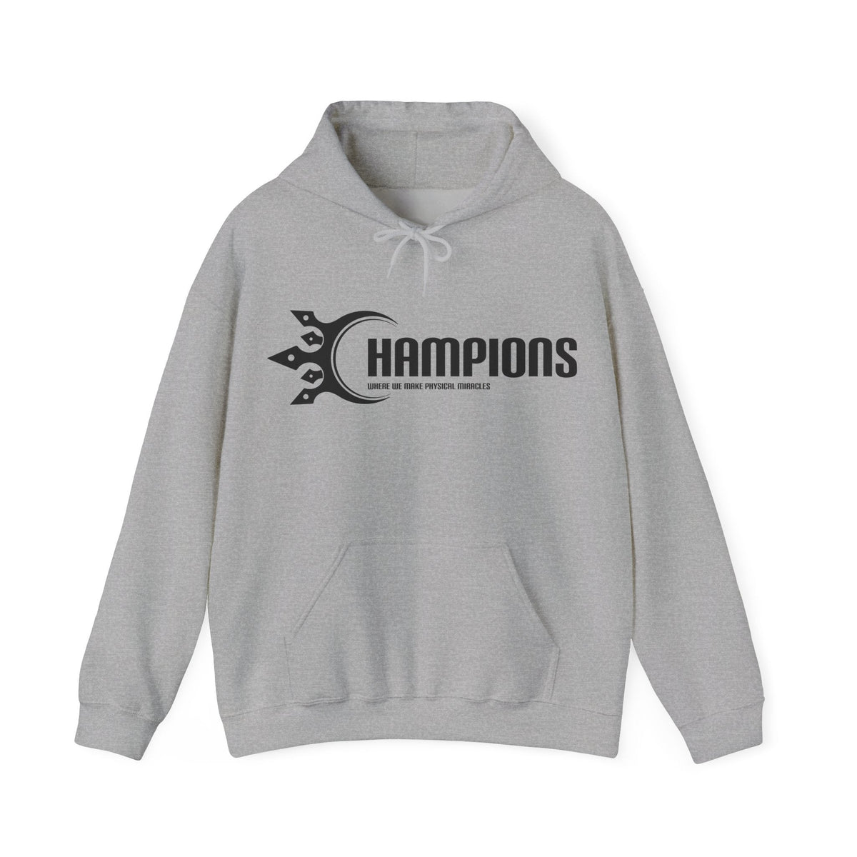 Champions Fitness hoodie back view - premium gym apparel and streetwear