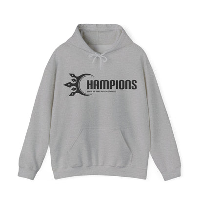 Champions Fitness hoodie back view - premium gym apparel and streetwear