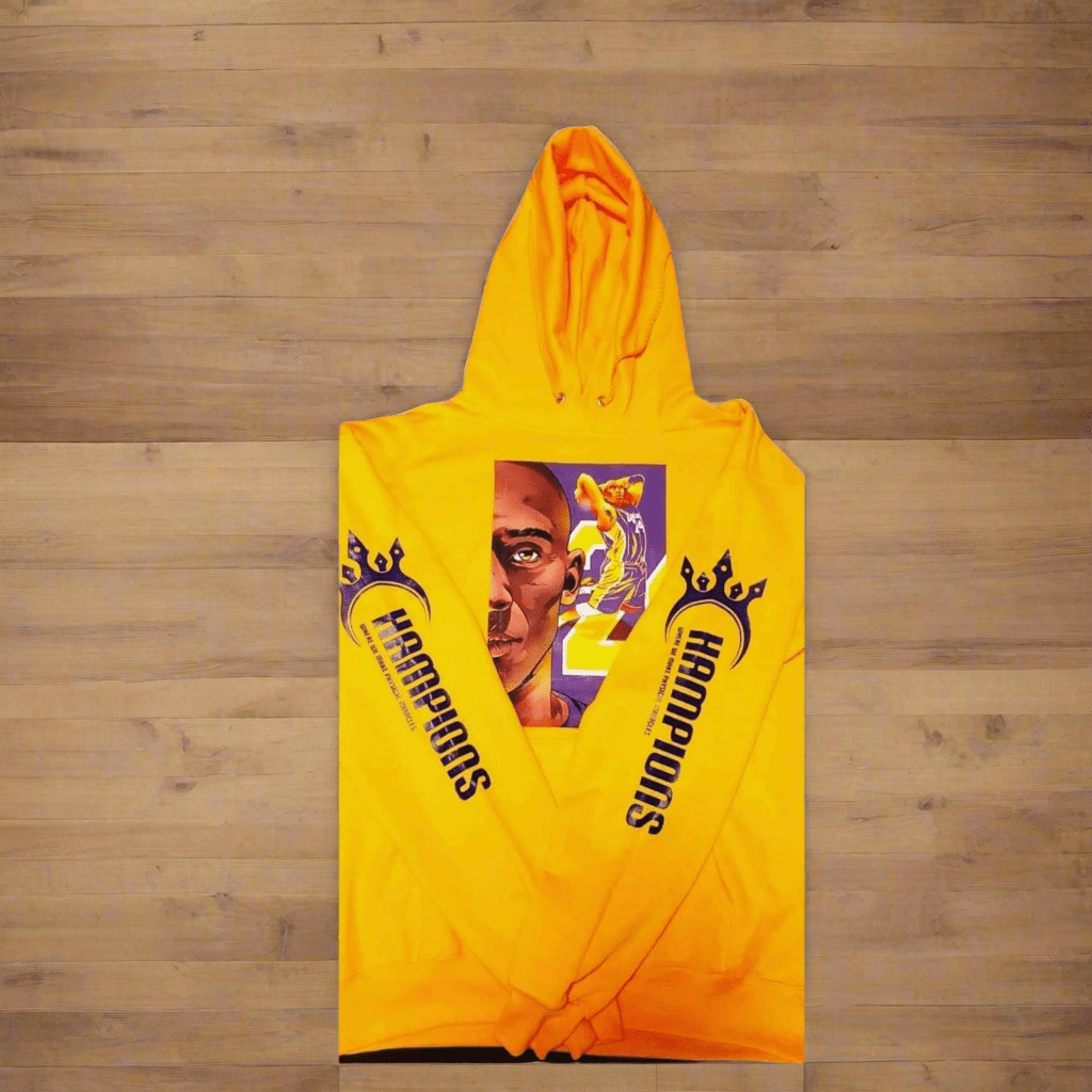Champions Fitness Kobe exclusive hoodie front view - premium tribute apparel